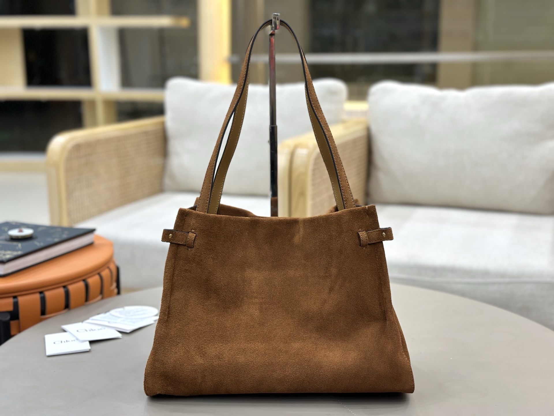 [TOP] Chloe Charms Hobo Bag Suede Leather 34x25x17cm - Brown - 711 Luxury
