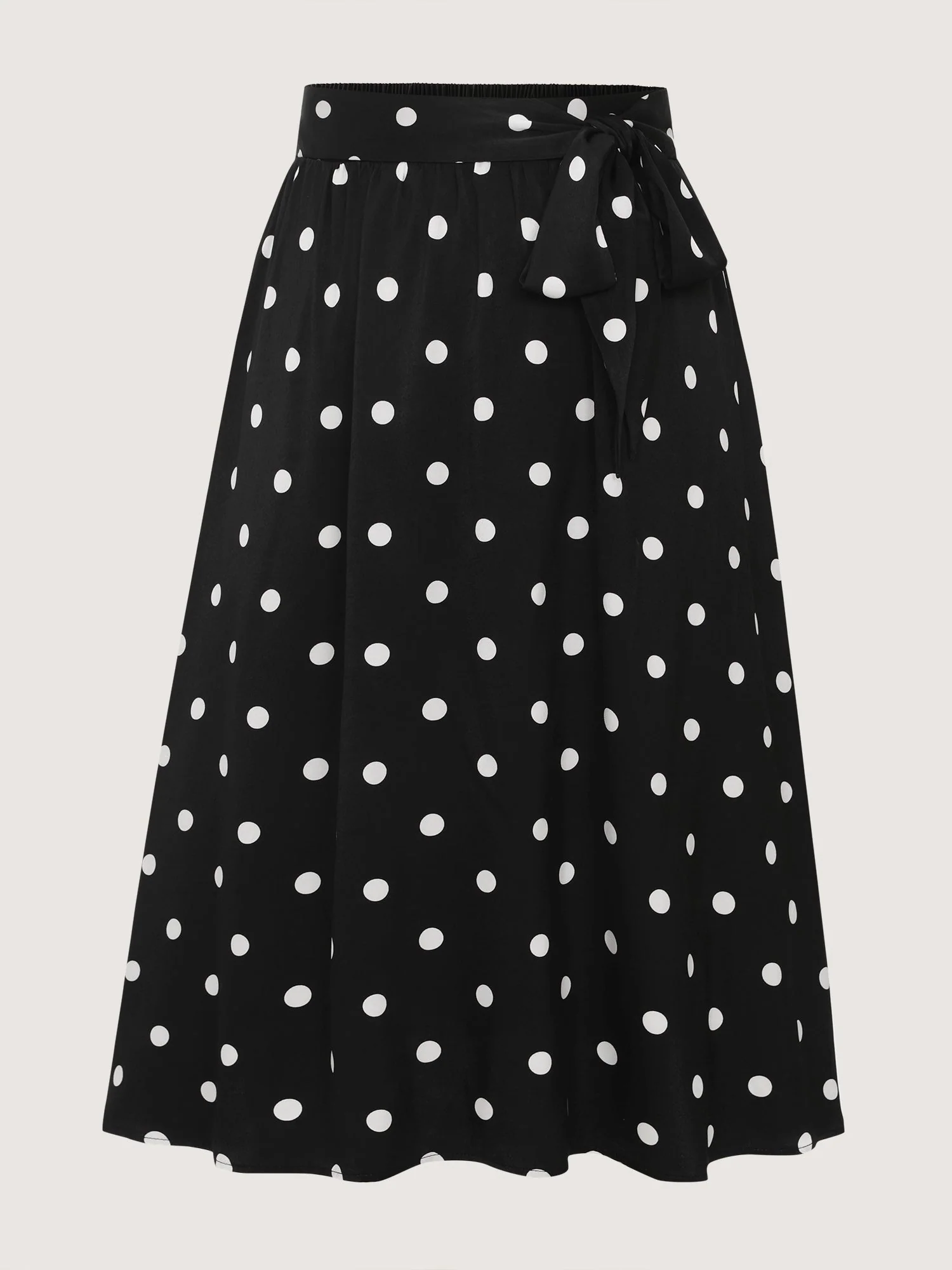 Polka Dot Charm Pleated Maxi Skirt
