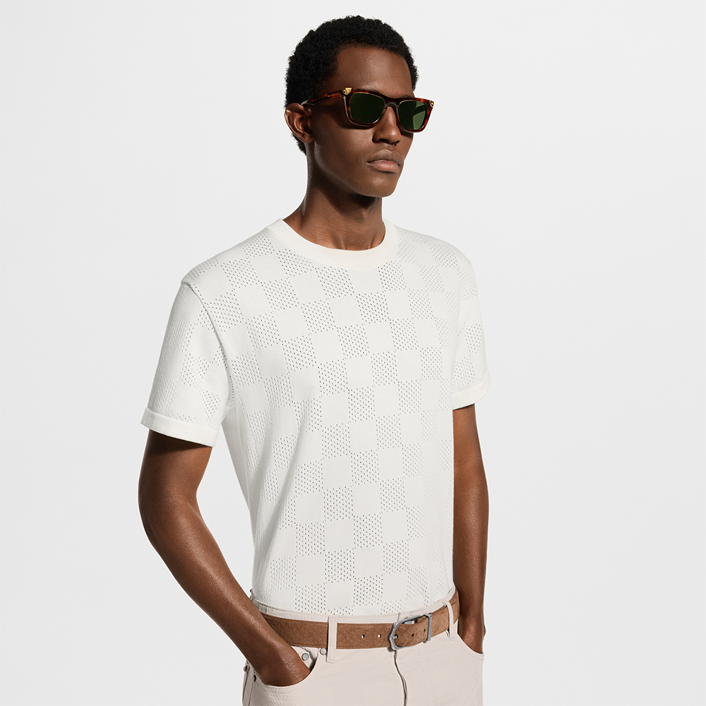 LOUIS VUITTON Pointelle Signature Short-Sleeved Crewneck #381220