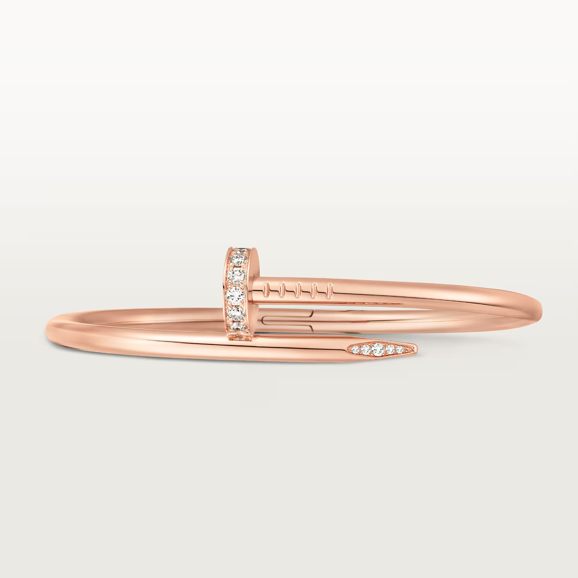 Carty Nails Solo Trace Bracelet ,Rose Gold, Moissanite,Large Model