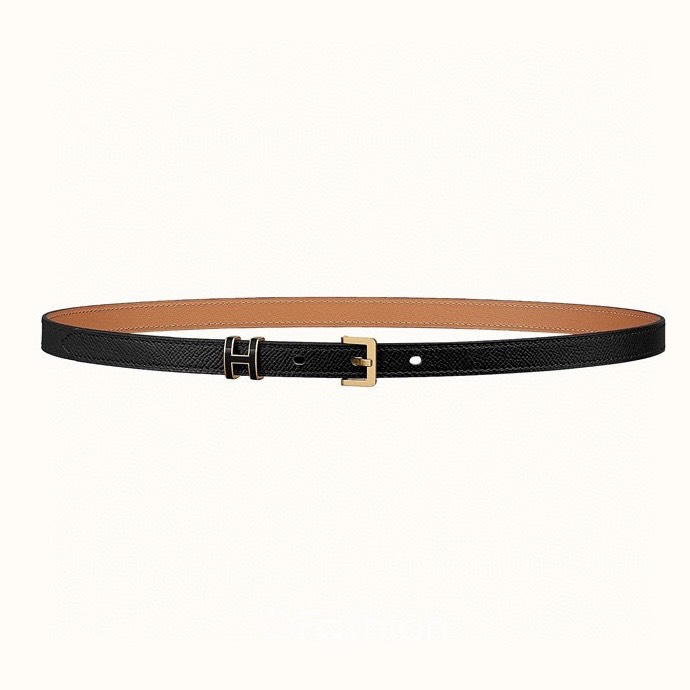[TOP] HERMES Eom Calfskin Belt 15mm - Black - 711 Luxury
