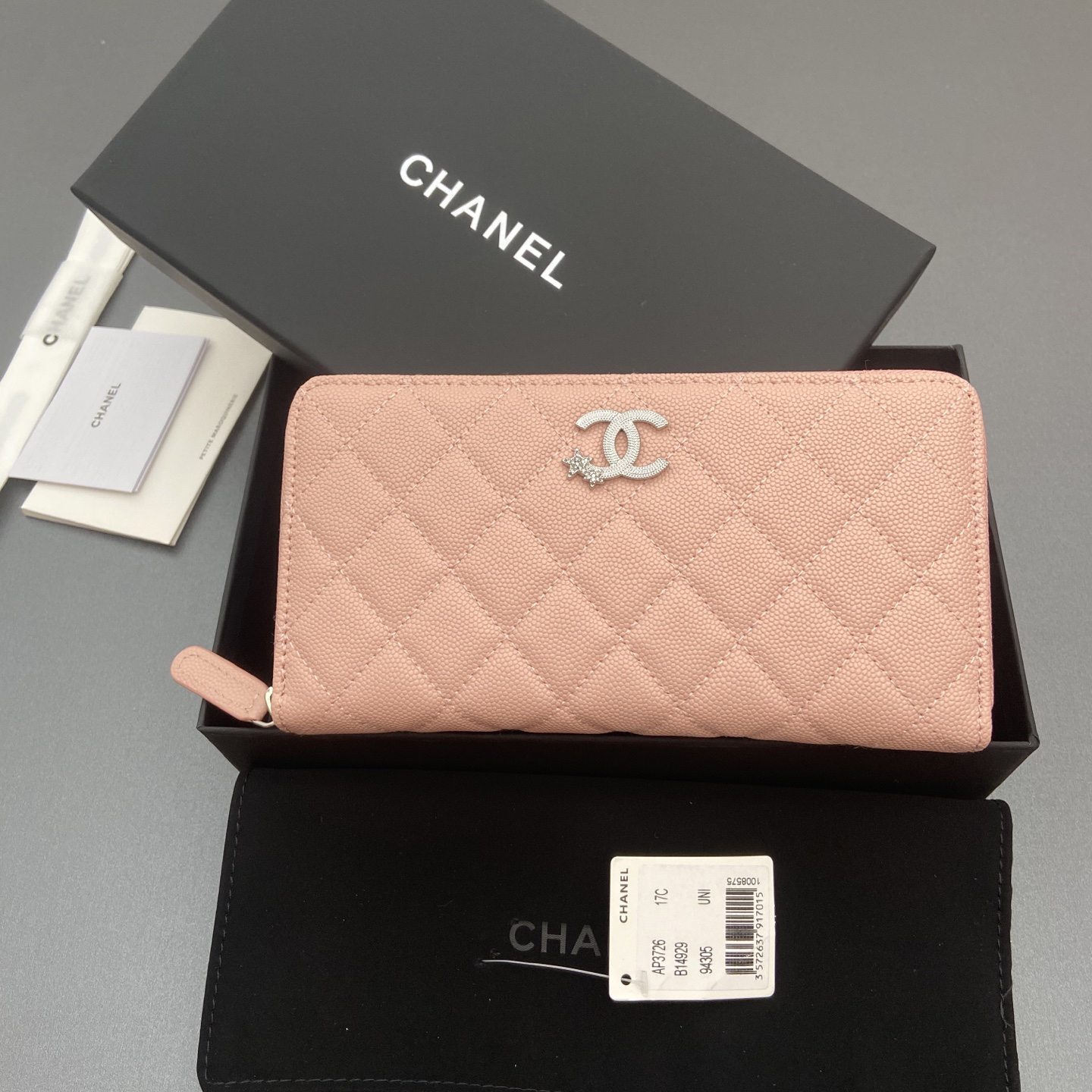 [TOP] CHANEL Caviar Skin Wallet 19cm - Pink - SHW - 711 Luxury