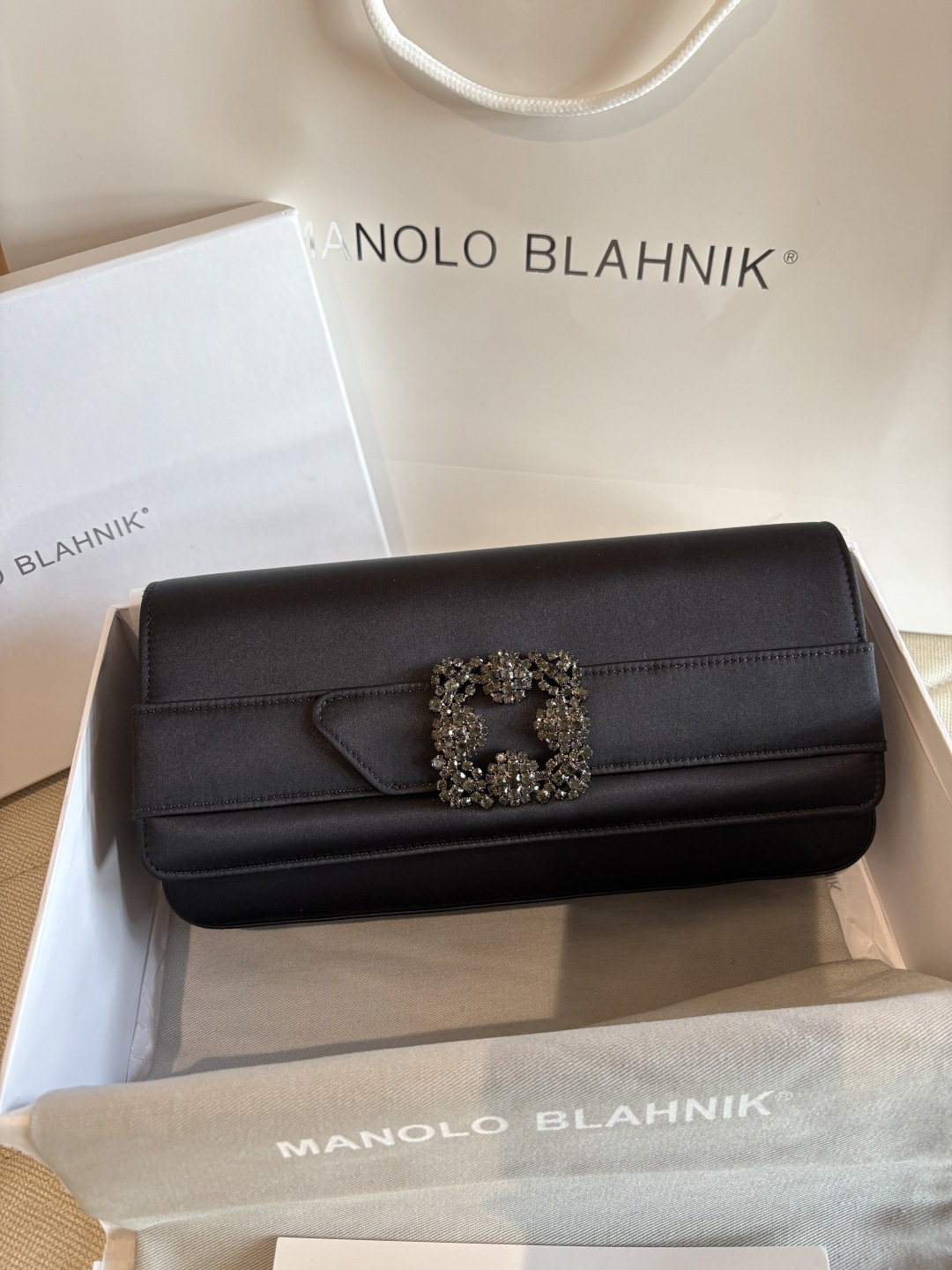[TOP] MANOLO BLAHNIK Bag 12*24*3cm - Black - 711 Luxury