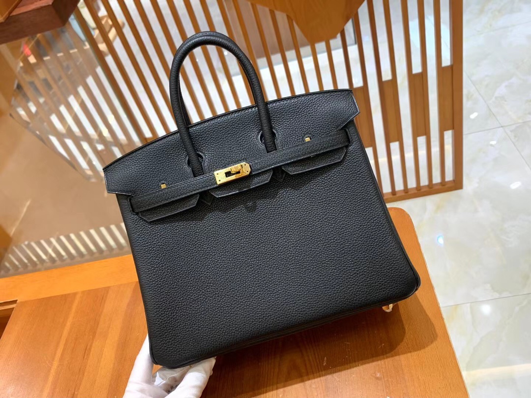 [TOP] HERMES Birkin Togo Leather 25cm - Noir & GHW