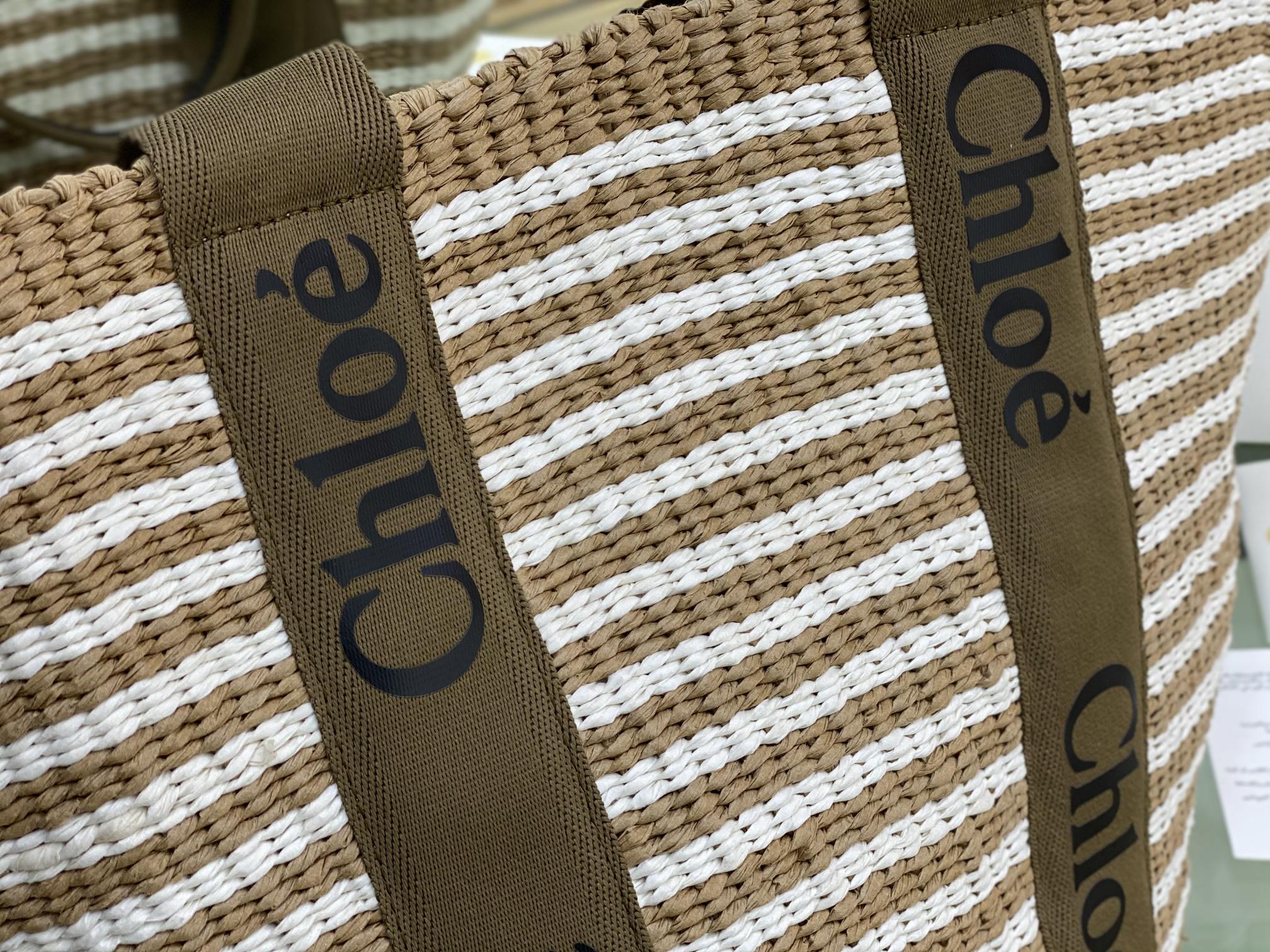 [TOP] Chloe Large Woody Basket Bag 28*48*28cm -Beige - 711 Luxury