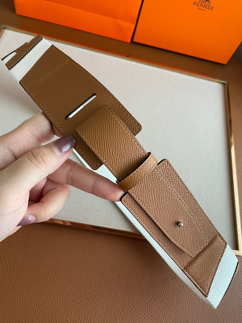 [TOP] HERMES Ceinture Croisière H 50 Calfskin Belt - Brown - 711 Luxury