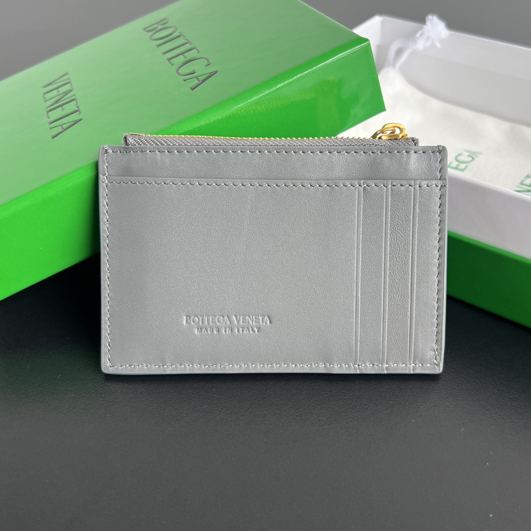 [TOP] Bottega Veneta BV  Card Holder 12x8x0.5 cm  -  Gray - 711 Luxury