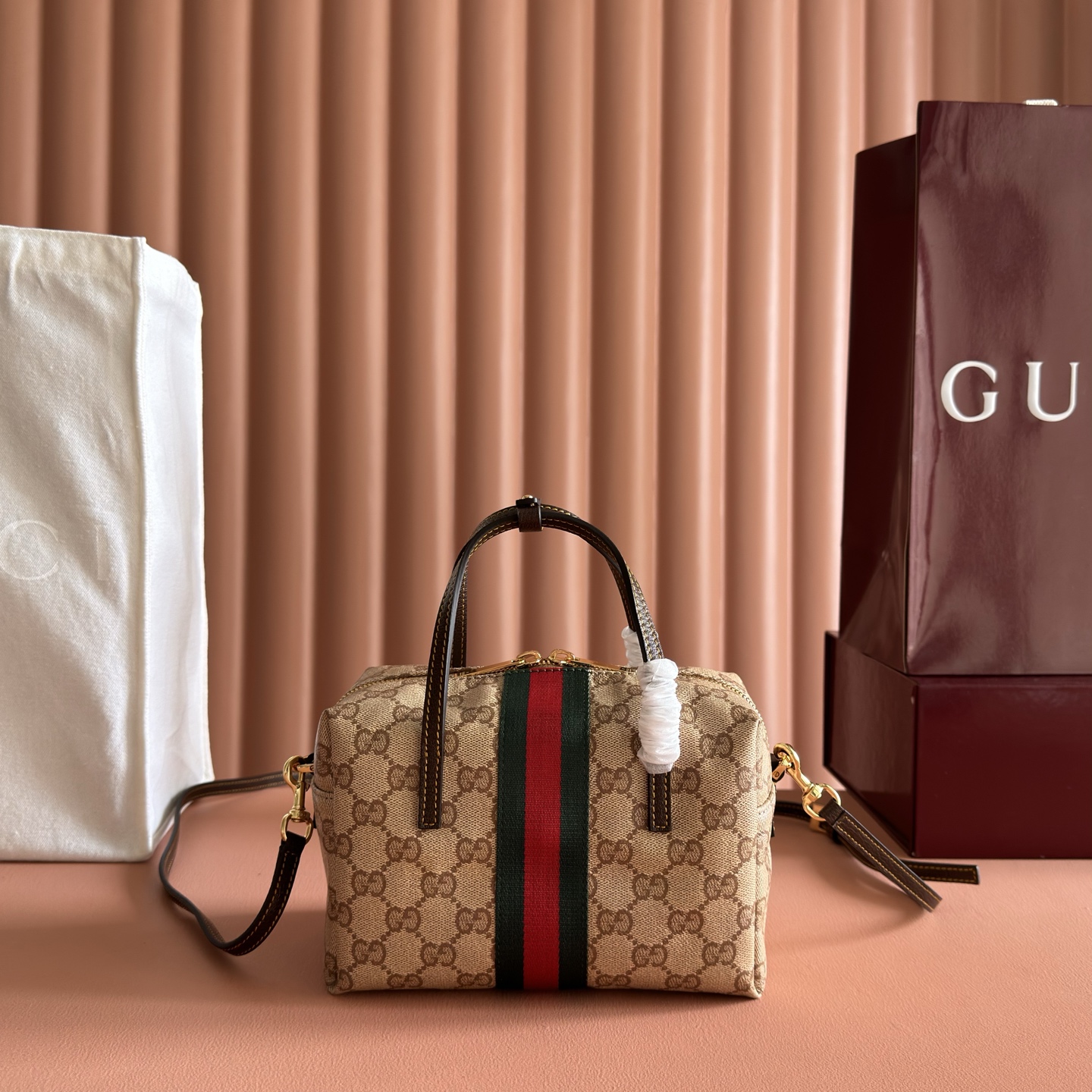 [TOP] GUCCI Boston Bag 20 x 12 x 11 cm - Brown - 711 Luxury