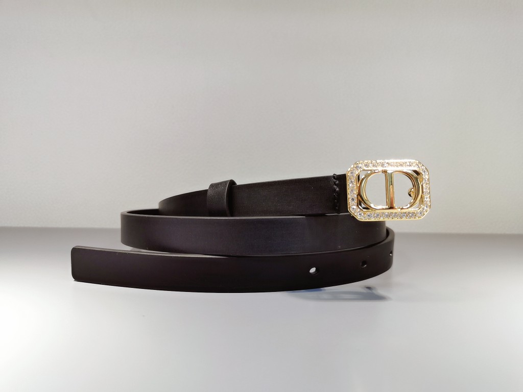 [TOP] Christian Dior Belt Cowhide 15mm - Black - 711 Luxury