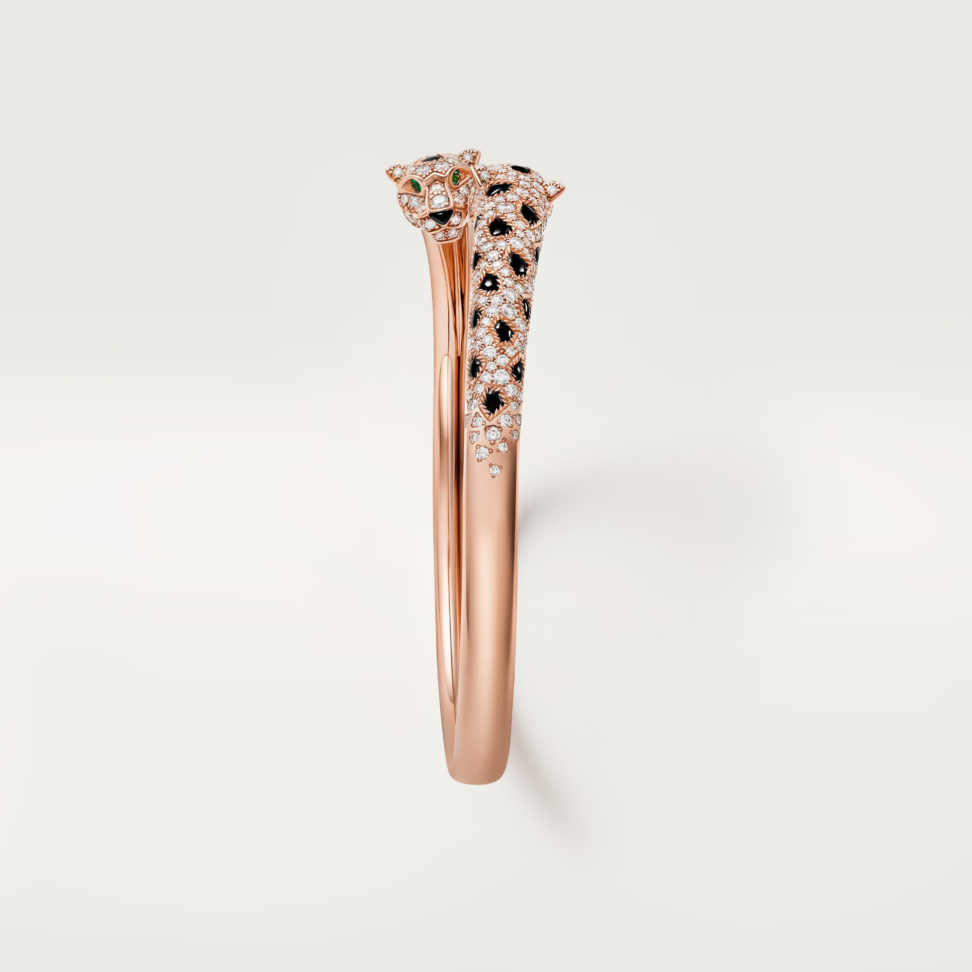 Carty Panther Motif Bracelet, Rose Gold, Small Model, Half-Paved