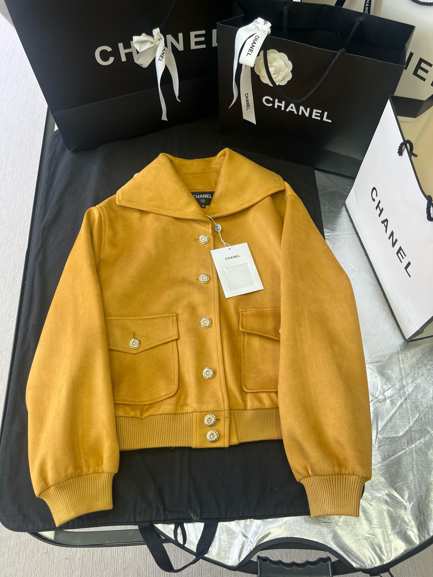 Chanel khaki Clothing Chanel Khaki Cashmere Jacket #389820 View 2 | Nigo Office