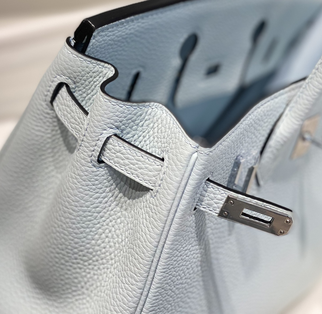 [TOP] HERMES Birkin Togo Leather 25cm - Bleu Pale & SHW
