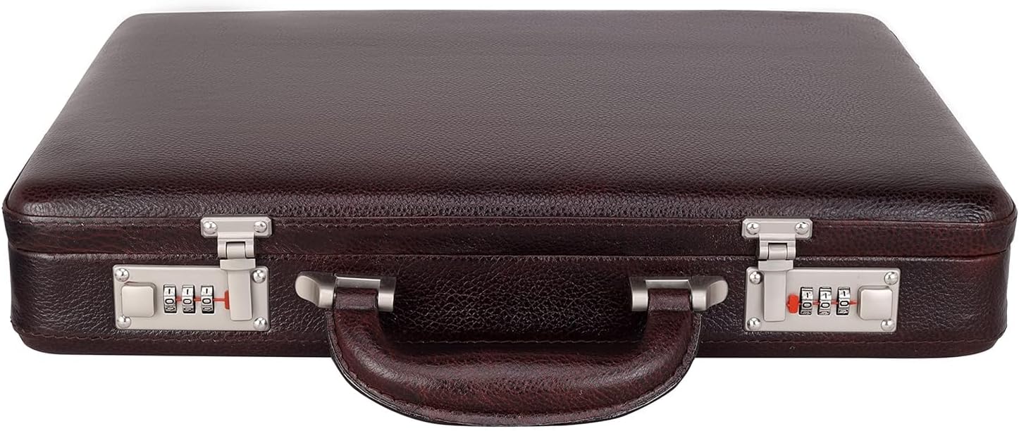 DA LV Full Grain Leather Briefcase for Men - Business Laptop Bag - Imported Handmade Leather Bag - Attache -Men Gifts
