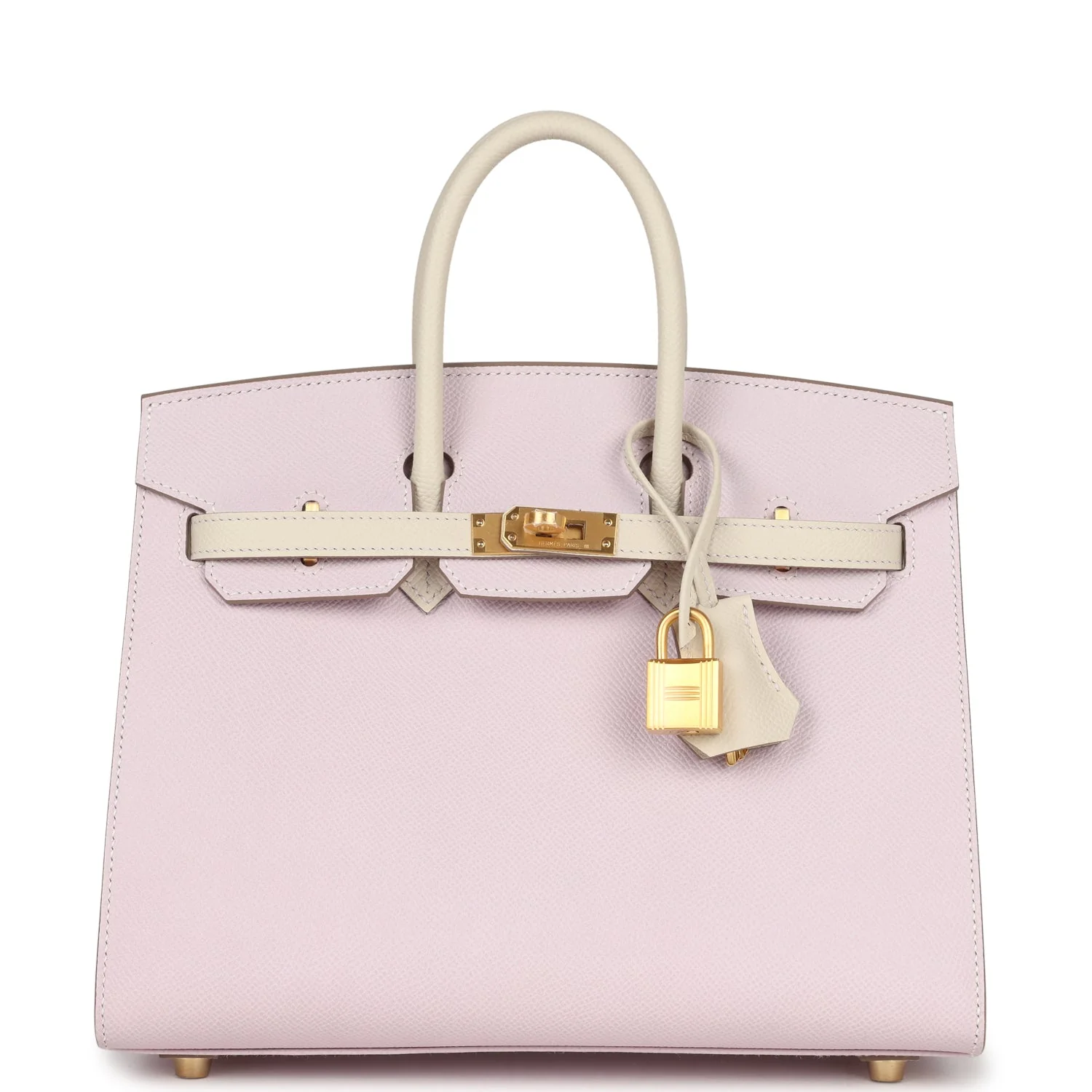 Hermes Special Order (HSS) Birkin SellierMauve Pale and Craie Epsom Brushed Gold Hardware