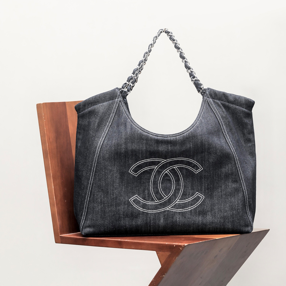 NIGO Chanel Vintage Denim Shopping Tote #295664