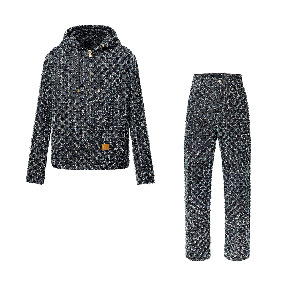 Louis Vuitton Clothing LOUIS VUITTON Flocked Monogram Denim Skate Pants and Jacket #393519 | Nigo Office