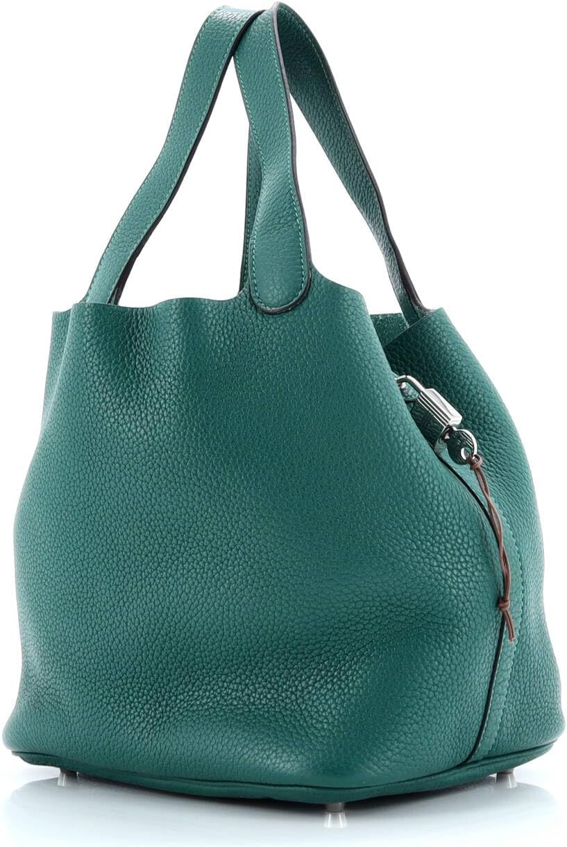 Hermès, Pre-Loved Picotin Lock Bag Clemence MM, Malachite