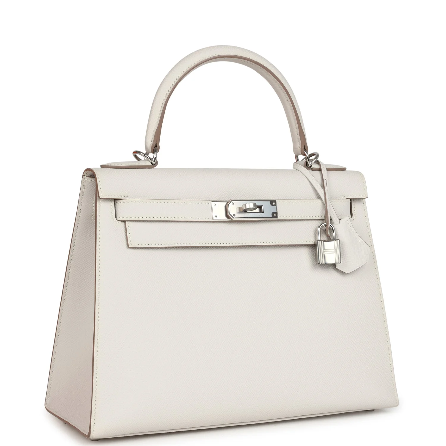 Hermes Kelly Sellier  Gris Pale Epsom Palladium Hardware
