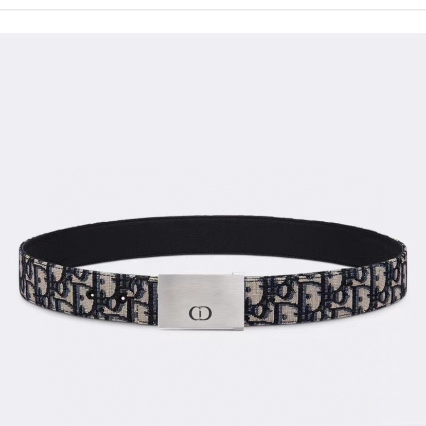[TOP] Christian Dior Men's Belt Cowhide 34mm - Navy Blue - 711 Luxury