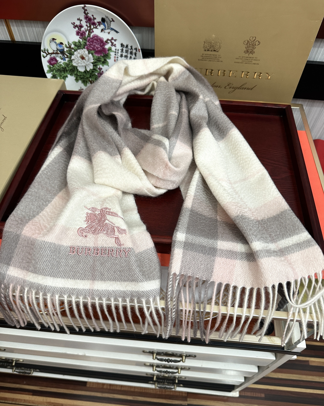 [TOP] BURBERRY Scarf 32 x 180 cm - Pink - 711 Luxury