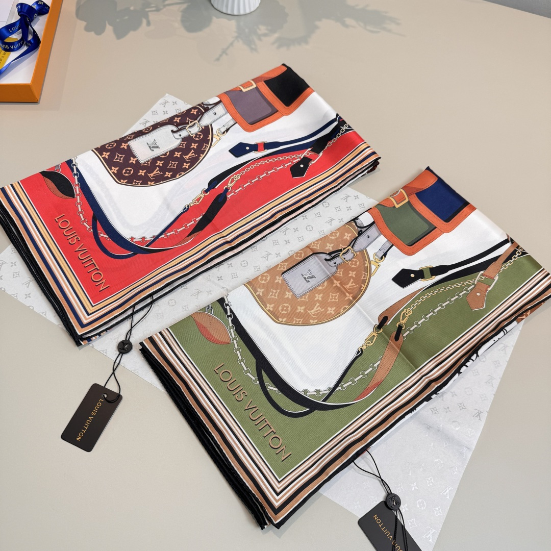 [TOP] Louis Vuitton LV Silk Square Scarf 90 x 90 cm - 2 Colors