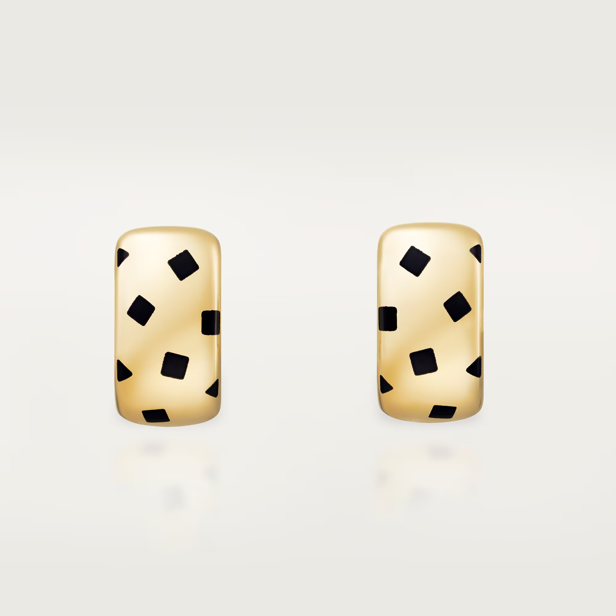 Carty Panther Motif Earrings, Yellow Gold