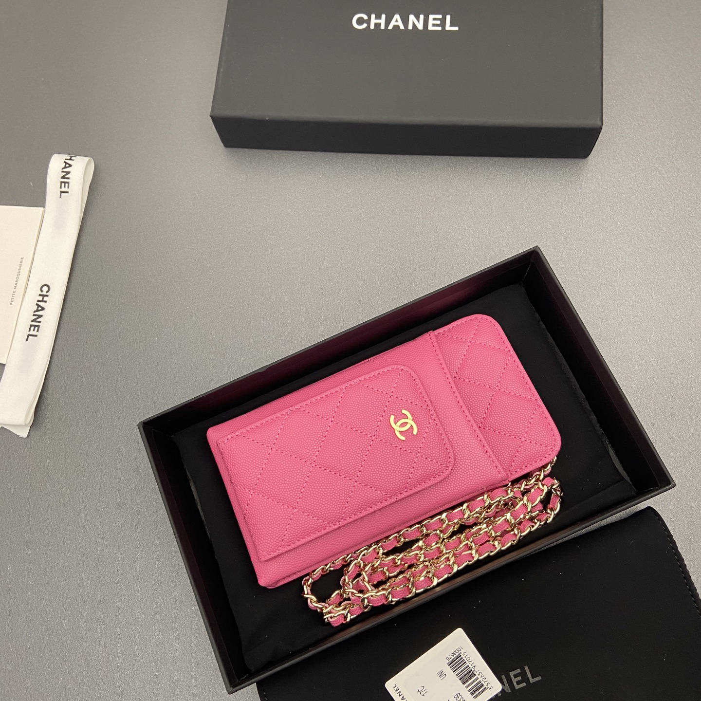 [TOP] CHANEL Phone Bag 18.5-9-3cm - Pink