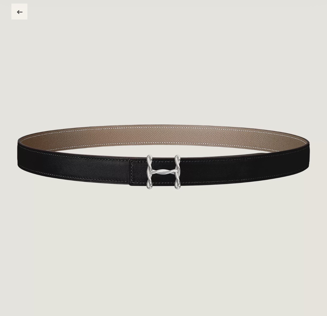 [TOP] HERMES Torsade Calfskin Belt 24mm - Black and Gray - 711 Luxury