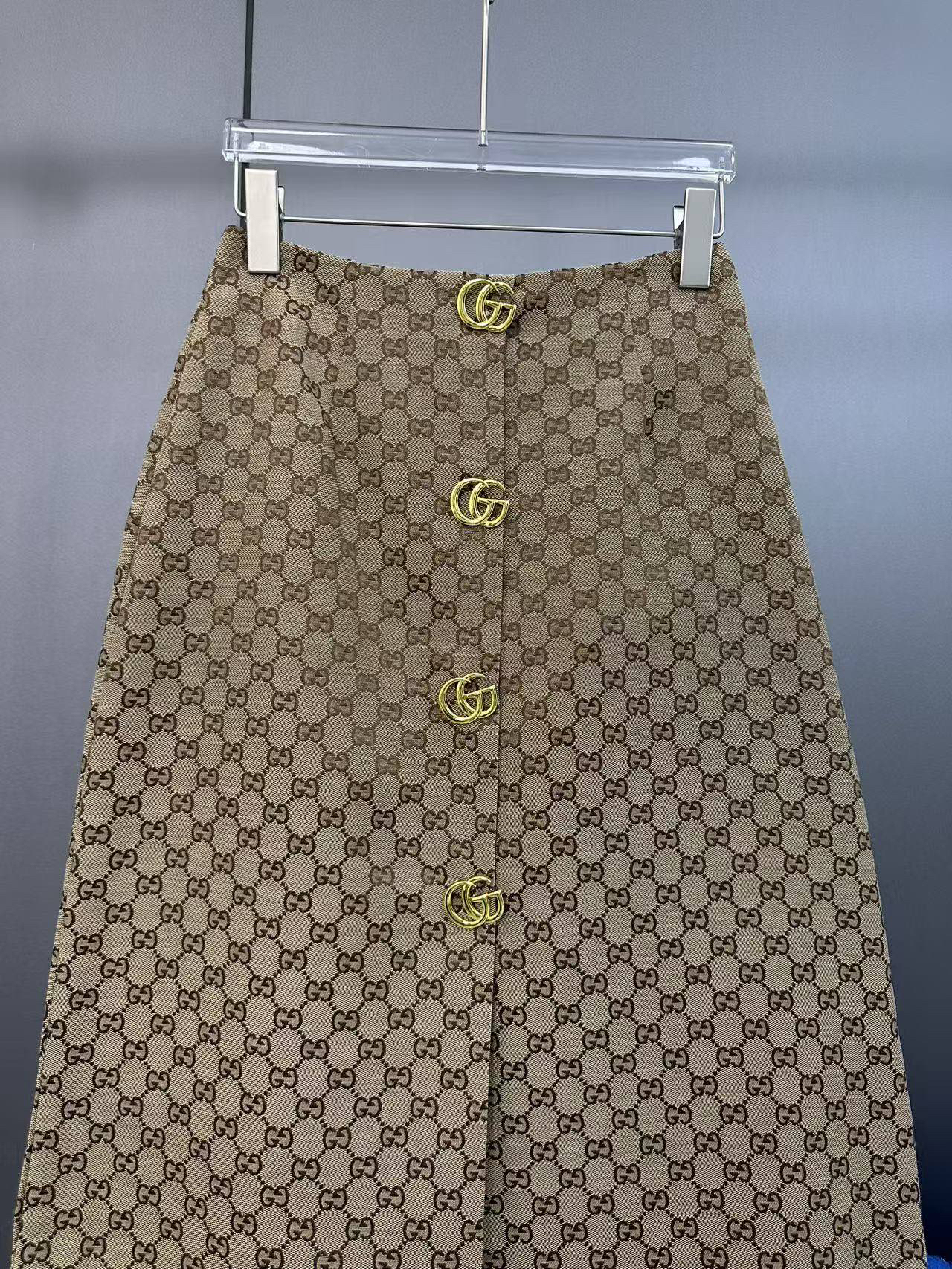 [TOP] GUCCI GG Skirt - Khaki - 711 Luxury