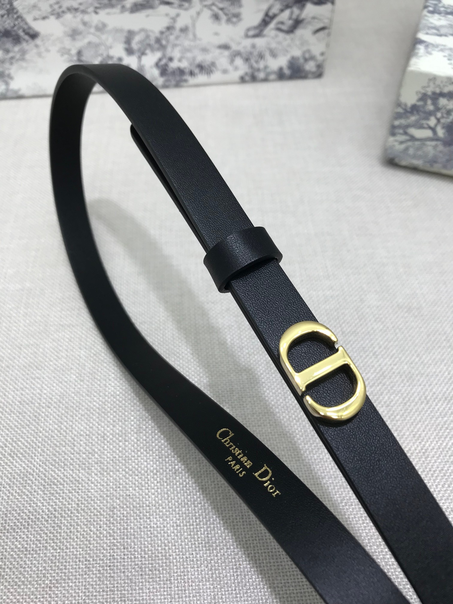 [TOP] Christian Dior Belt Cowhide - Black - 711 Luxury