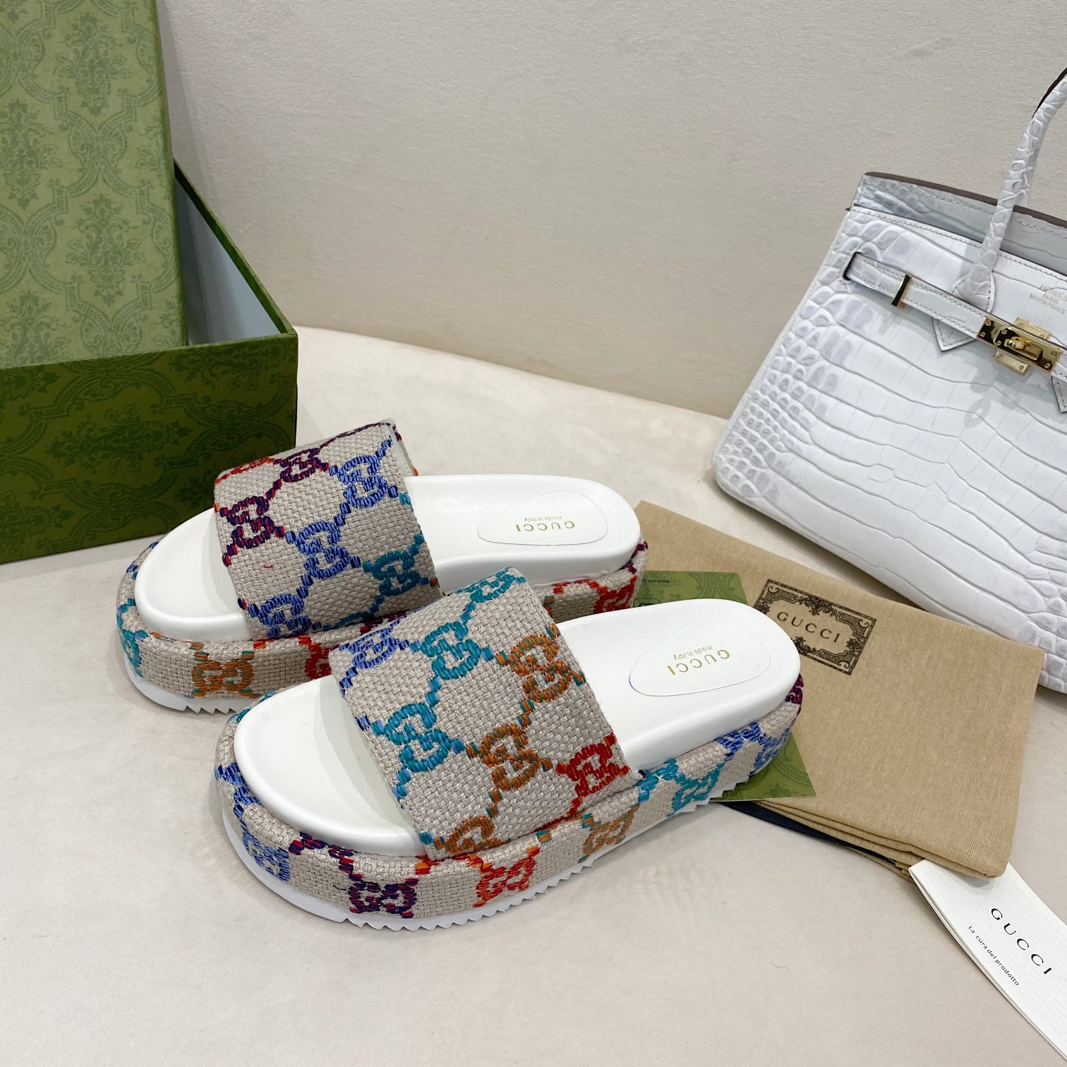 [TOP] GUCCI Platform Sandals  - White - 711 Luxury