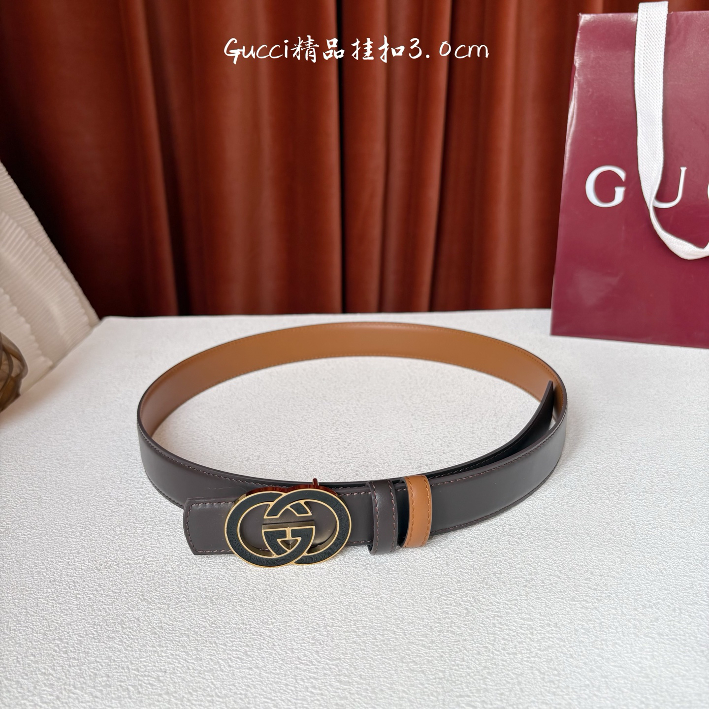 [TOP] GUCCI Belt 3 cm - Caramel - 711 Luxury
