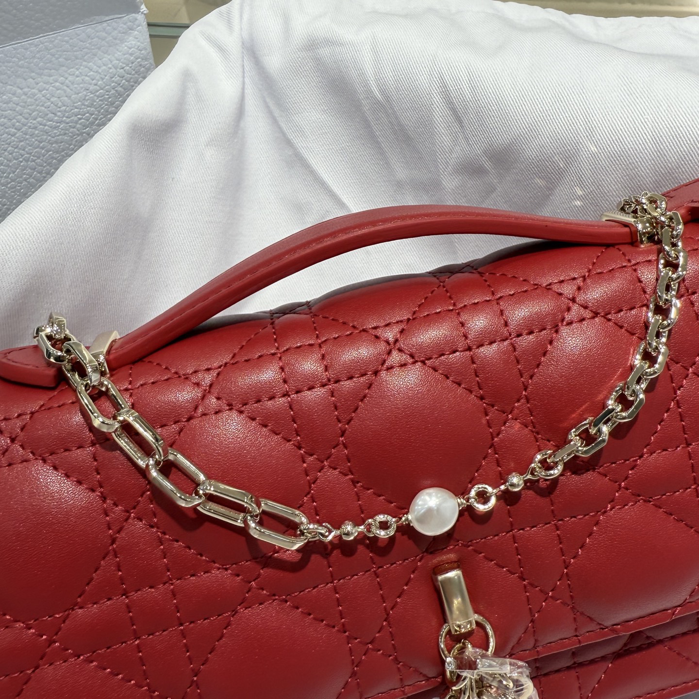 [TOP] Christian Dior My Dior Mini Bag Cannage Lambskin 21*11*4.5cm - Red