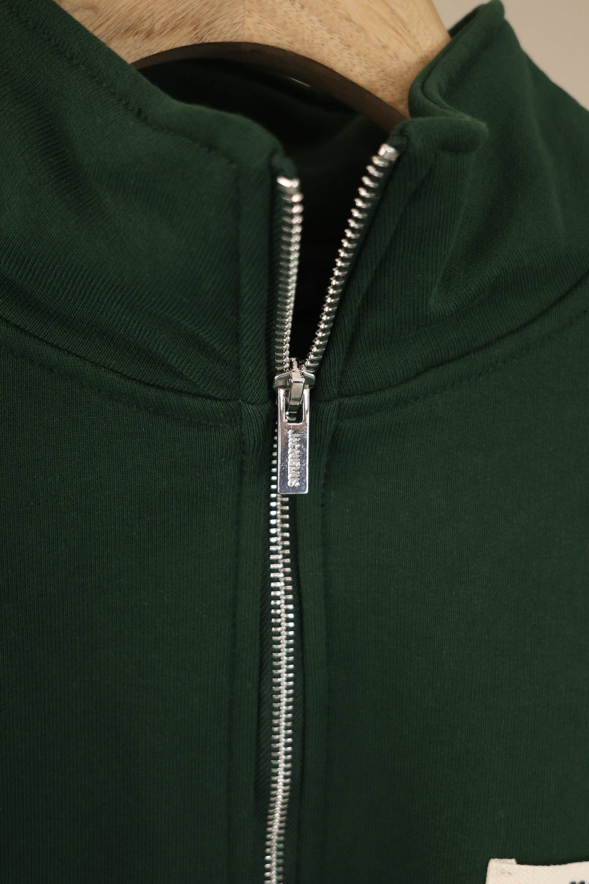 Jacquemus Embroidered Web Logo Detail Half-zip Sweatshirt