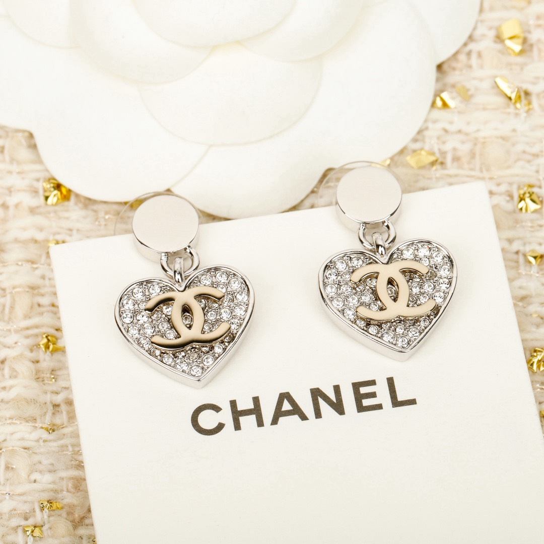 [TOP] CHANEL Earrings - Silver