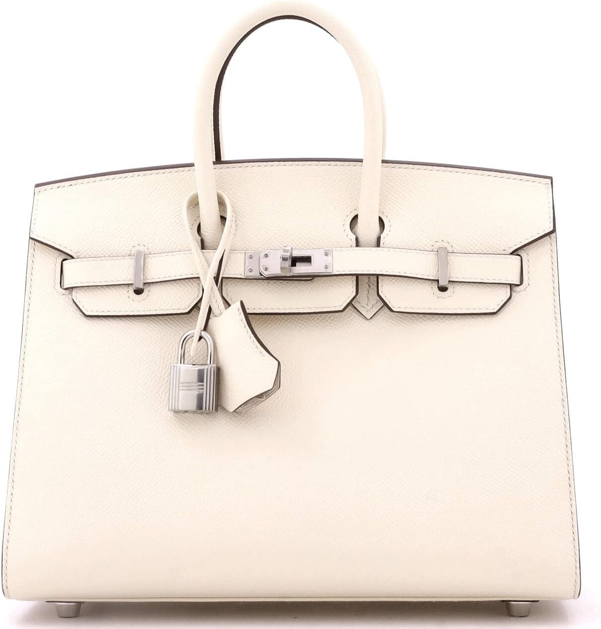 Hermès, Pre-Loved Birkin Sellier Bag Light Epsom with Palladium Hardware 25, Nata