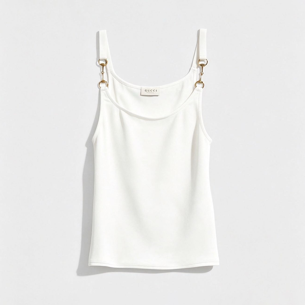 GUCCI Viscose Crêpe Jersey Top With Horsebit#384006