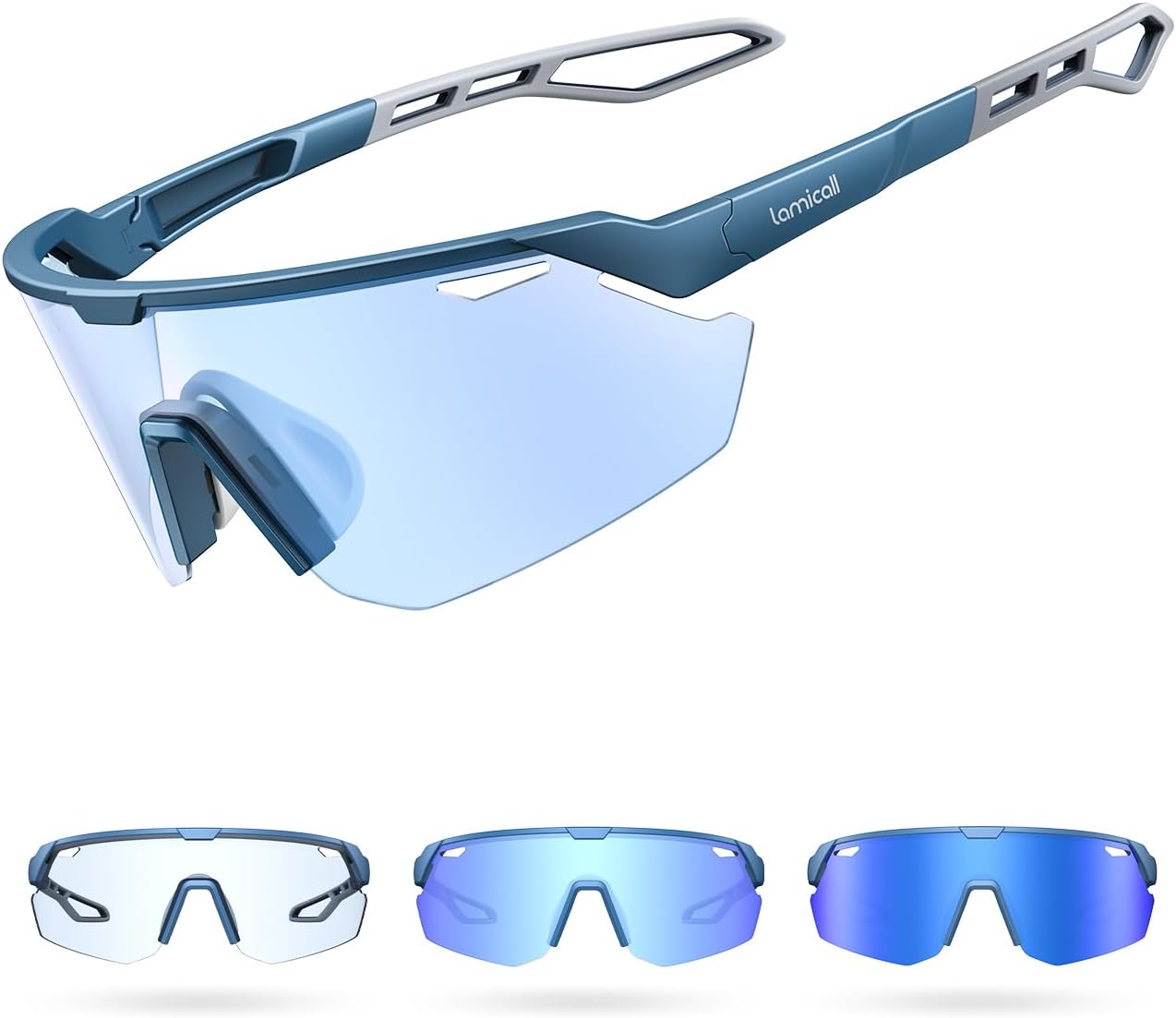 Lamicall 24g Polarized Sports Sunglasses for Men Women - UV400 Protection Sun Glasses Gifts for Running Cycling Baseball