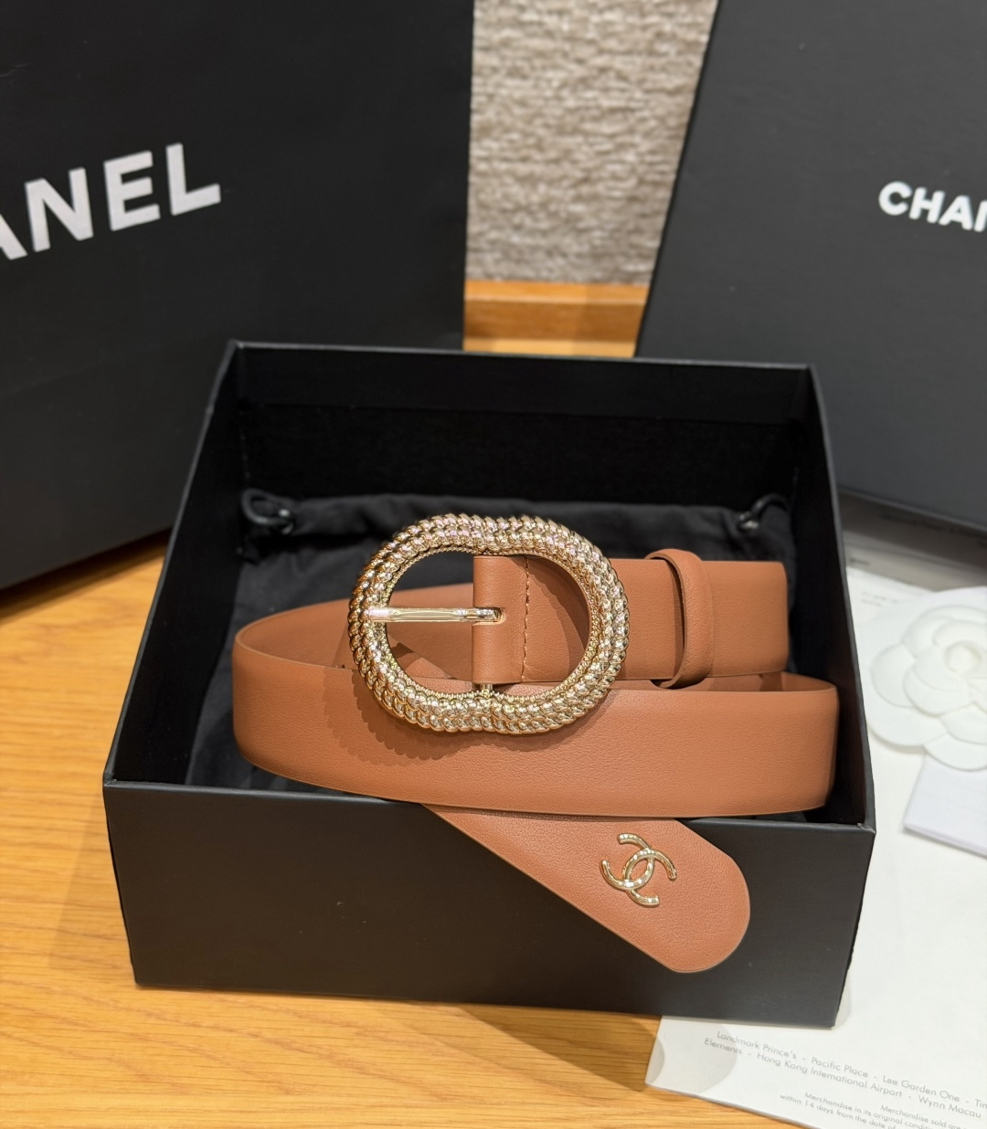 [TOP] CHANEL Cowhide Belt 3 cm - Caramel - 711 Luxury