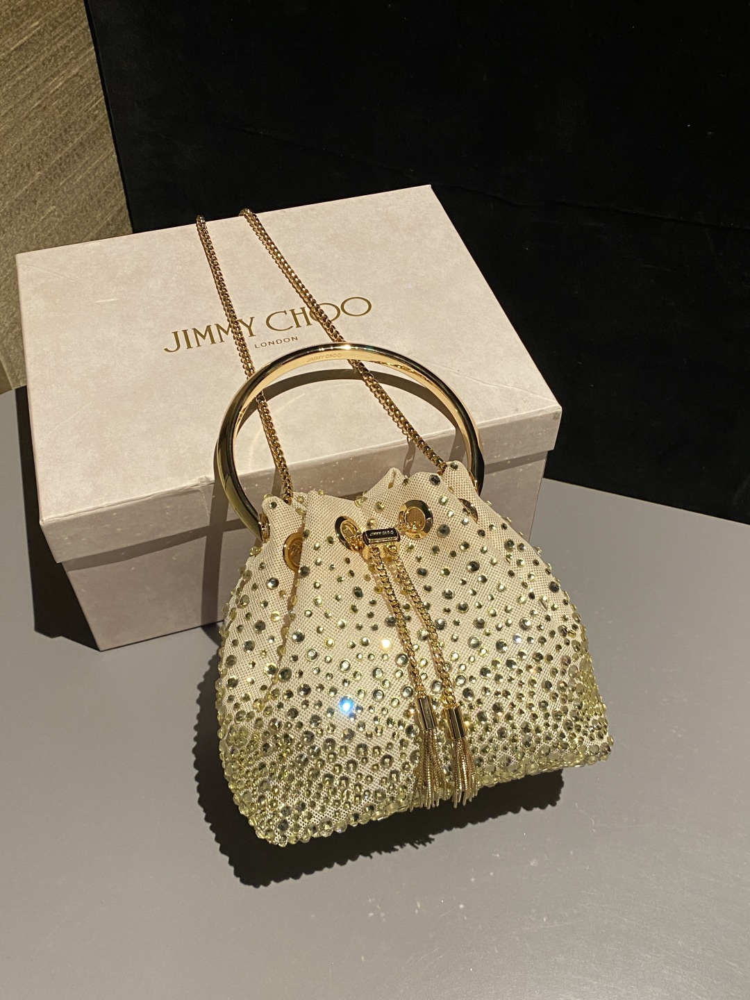 [TOP] JIMMY CHOO Bon Bon VUQ Bag 16*15*9.5CM - Gold - 711 Luxury
