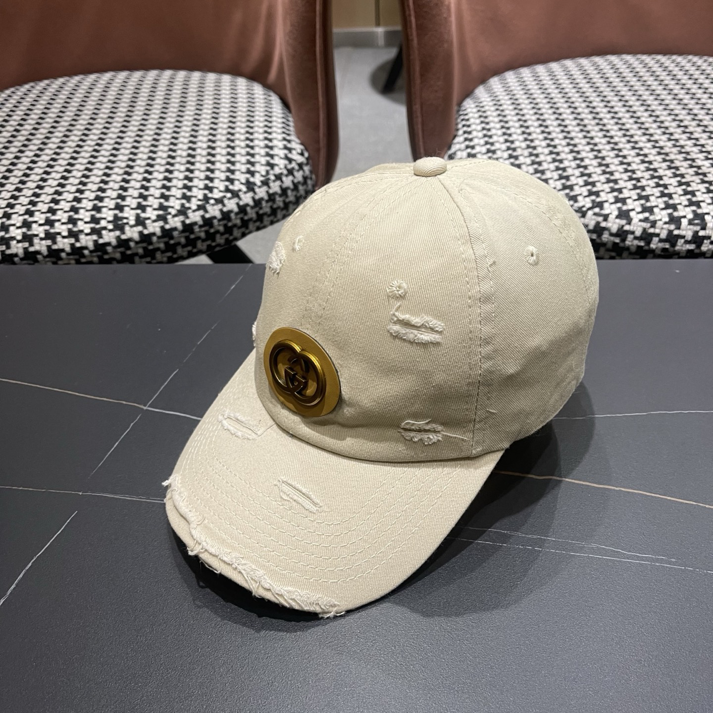[TOP] GUCCI Baseball Hat - Beige - 711 Luxury