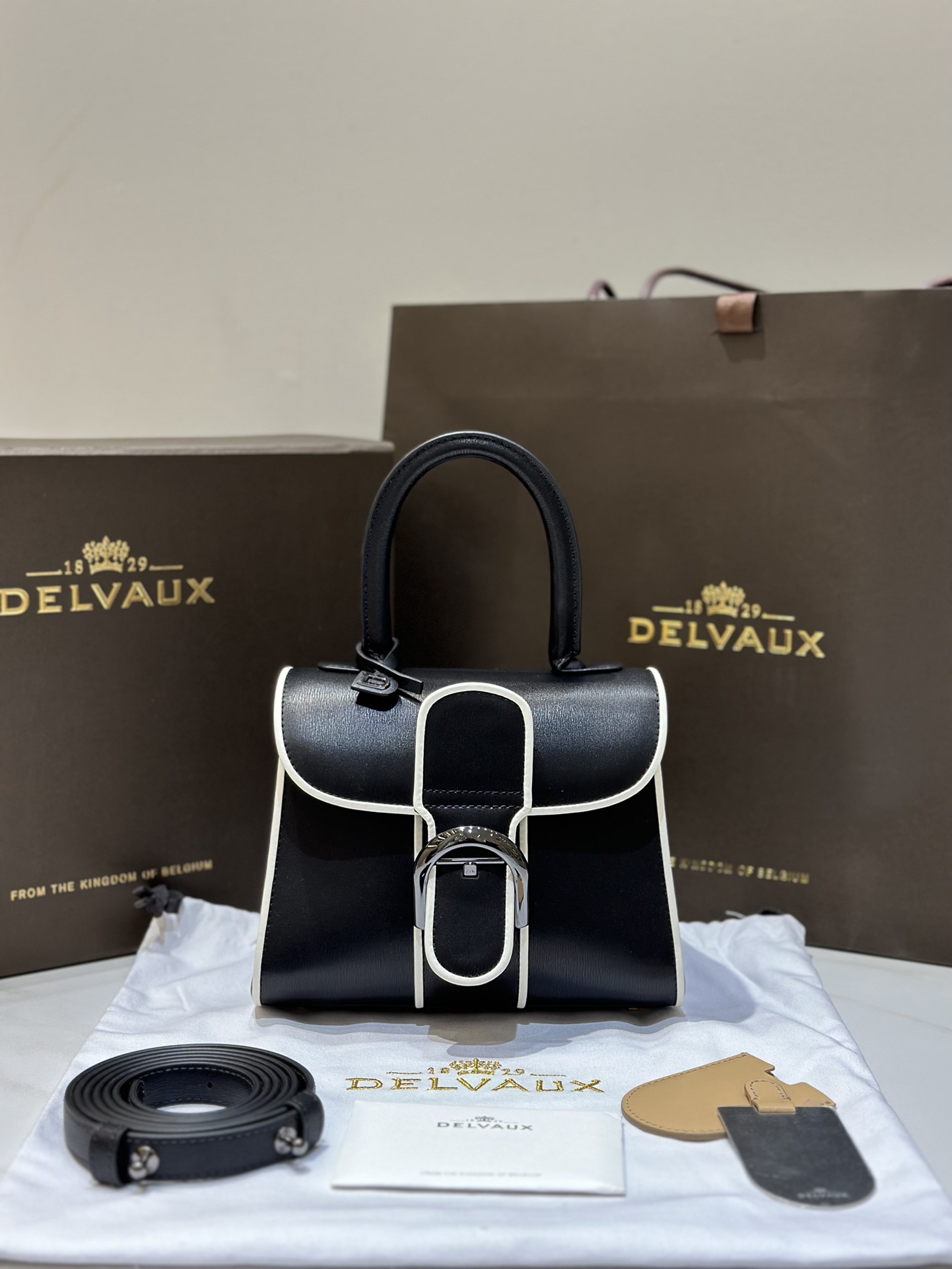 [TOP] Delvaux Brillant Bag Box Leather 20cm - Black - 711 Luxury