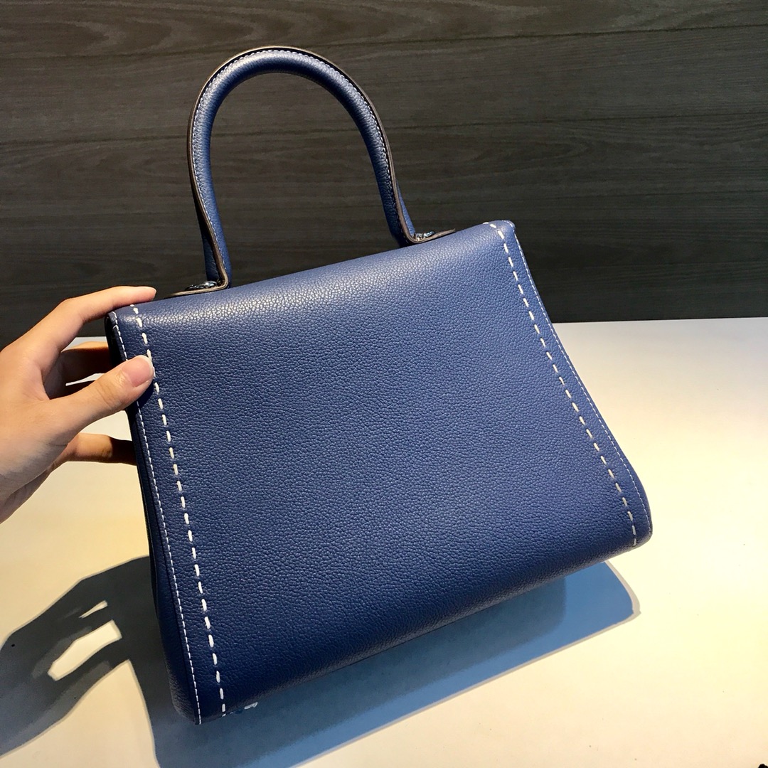 [TOP] Delvaux Brillant Bag Togo Leather  28*13.5*22.5cm - Blue - 711 Luxury