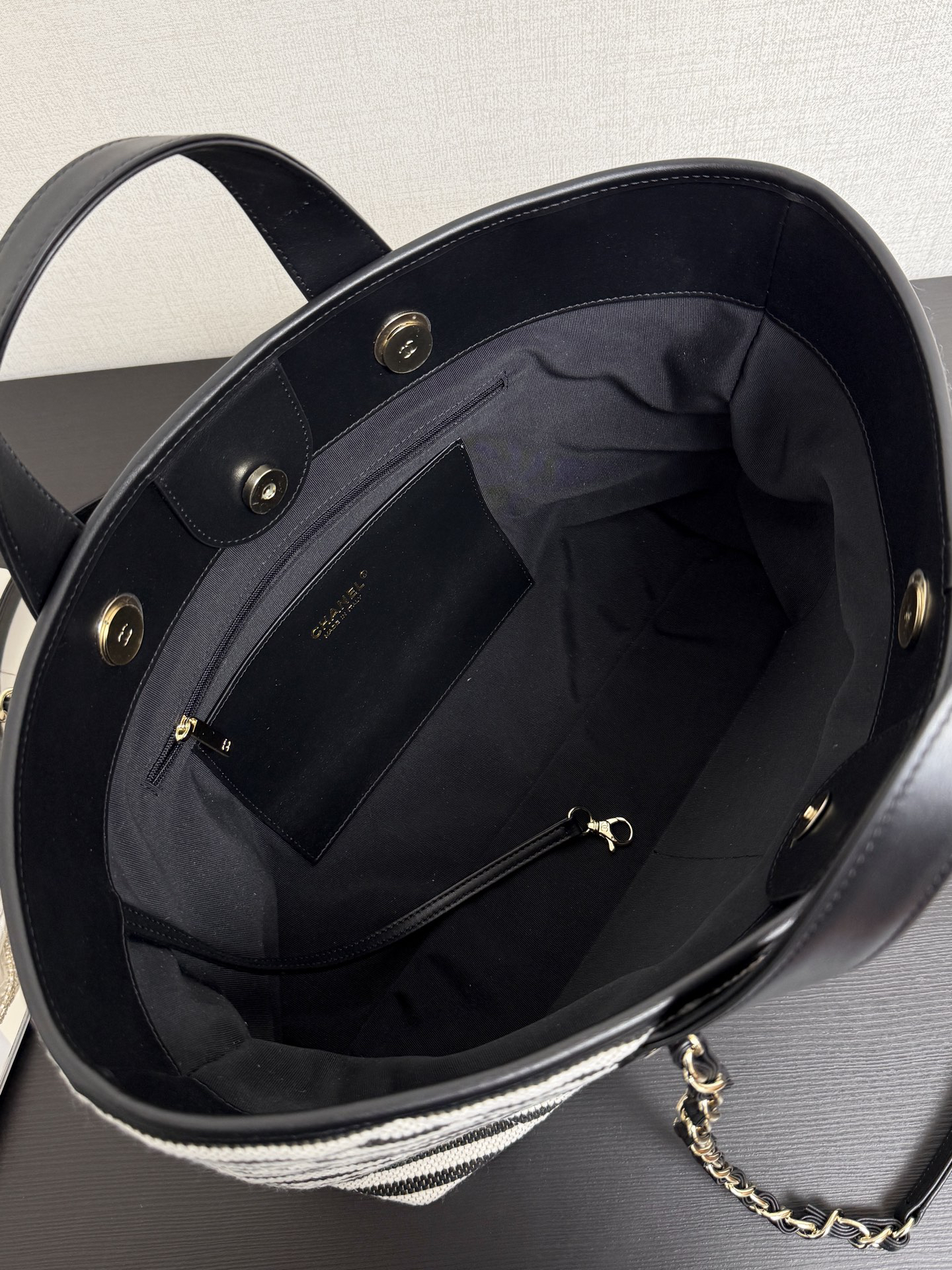 [TOP] CHANEL Beach Shopping Bag 46x25x13cm - Black