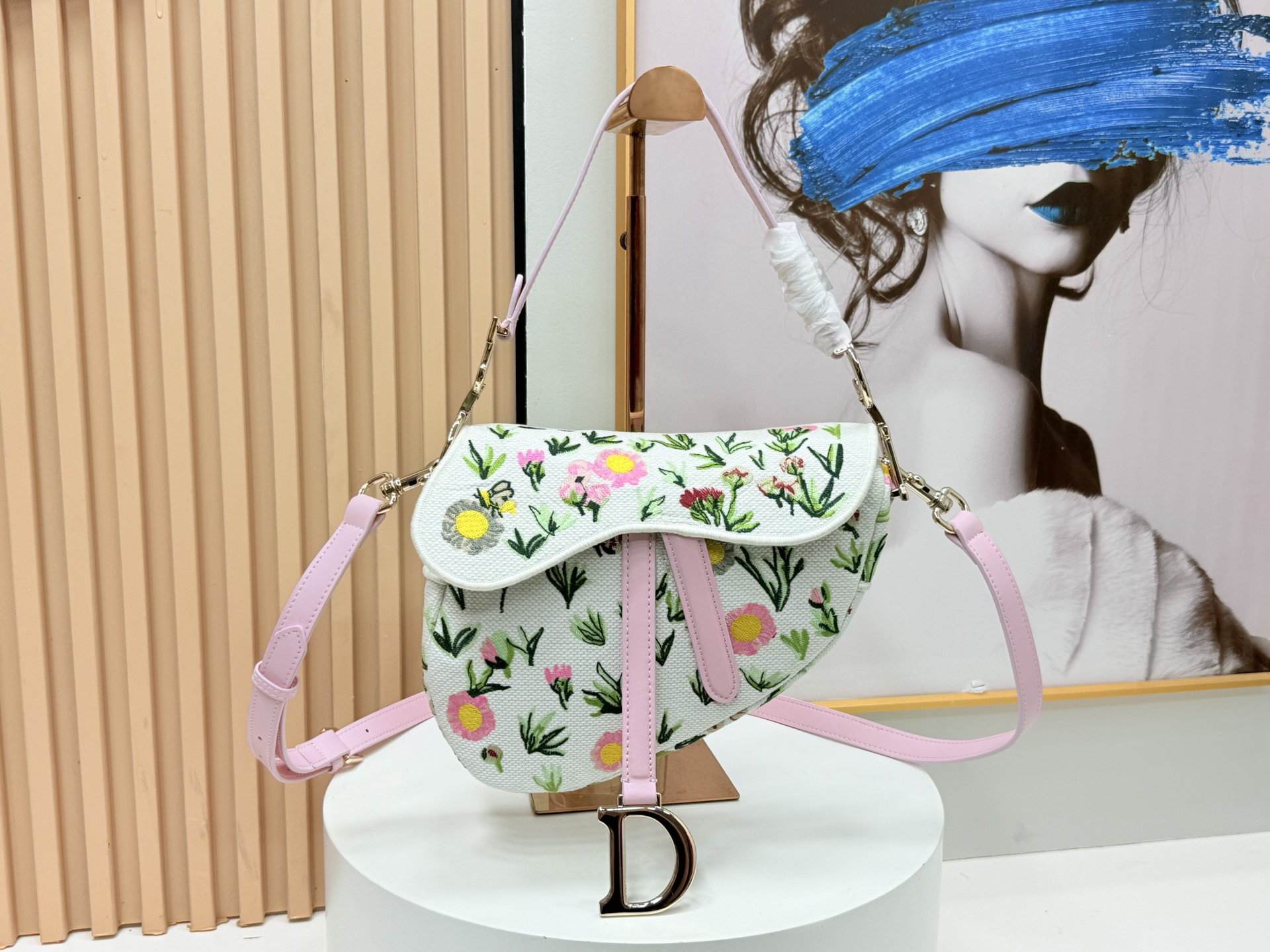 [TOP] Christian Dior Saddle Bag  24×16×18cm - Pink