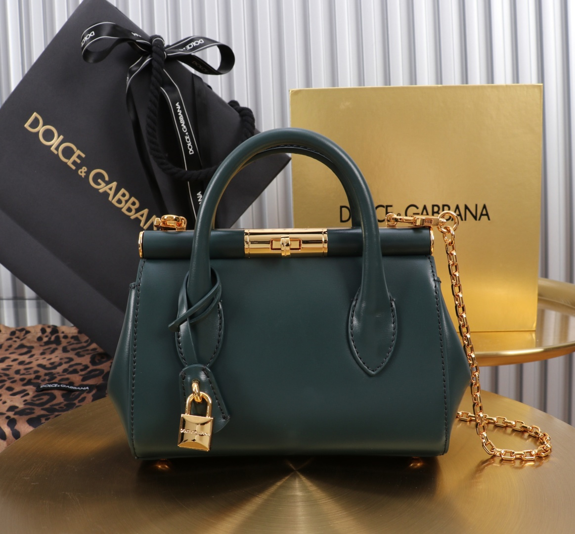 [TOP] Dolce & Gabbana D&G Marlene Bag Calfskin 19x13.5x7cm - Lake Blue - 711 Luxury