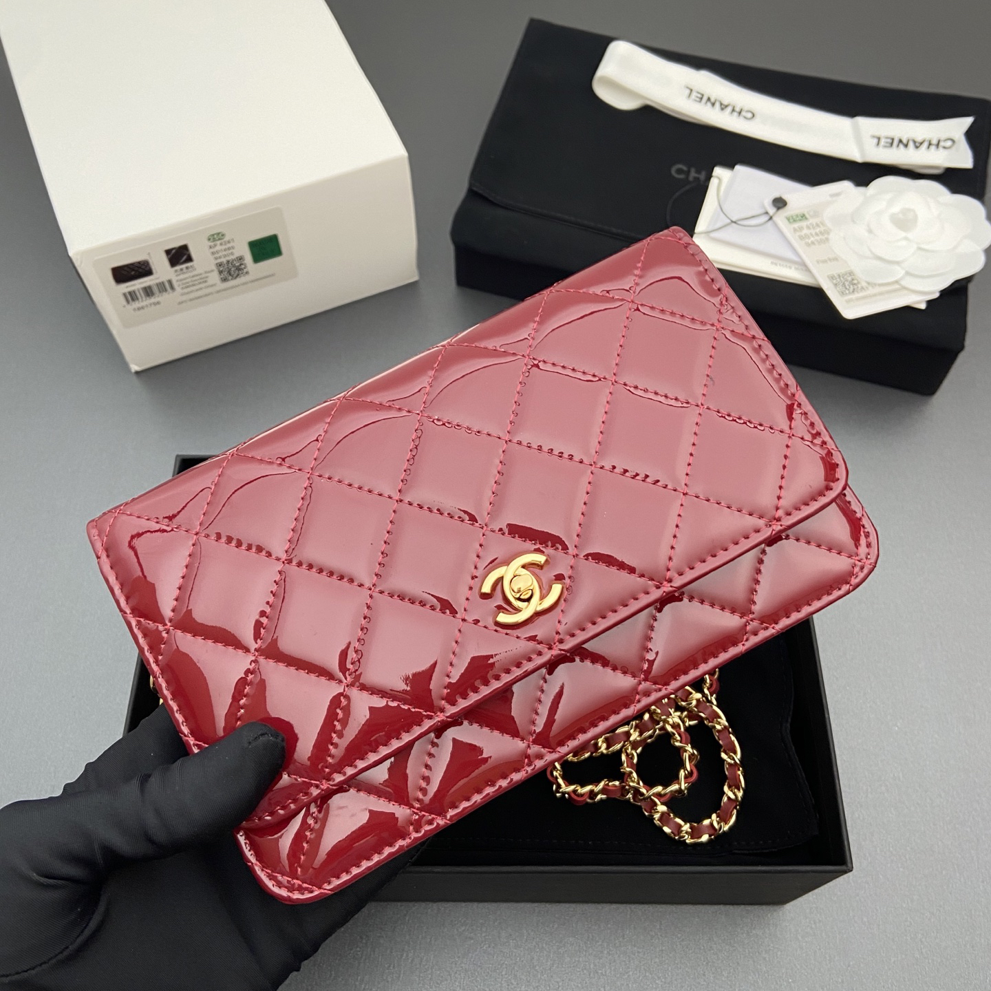 [TOP] CHANEL Woc Bag  20-13-3.5cm - Claret
