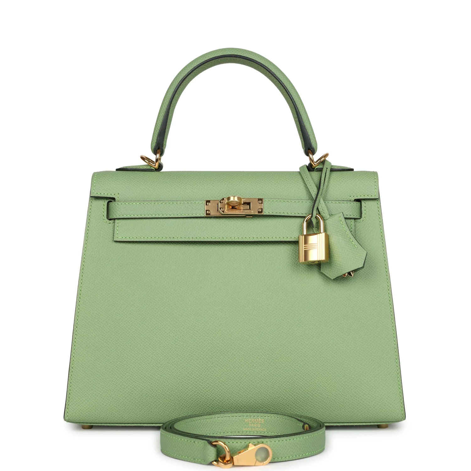 Hermes Kelly Sellier  Vert Criquet Epsom Gold Hardware