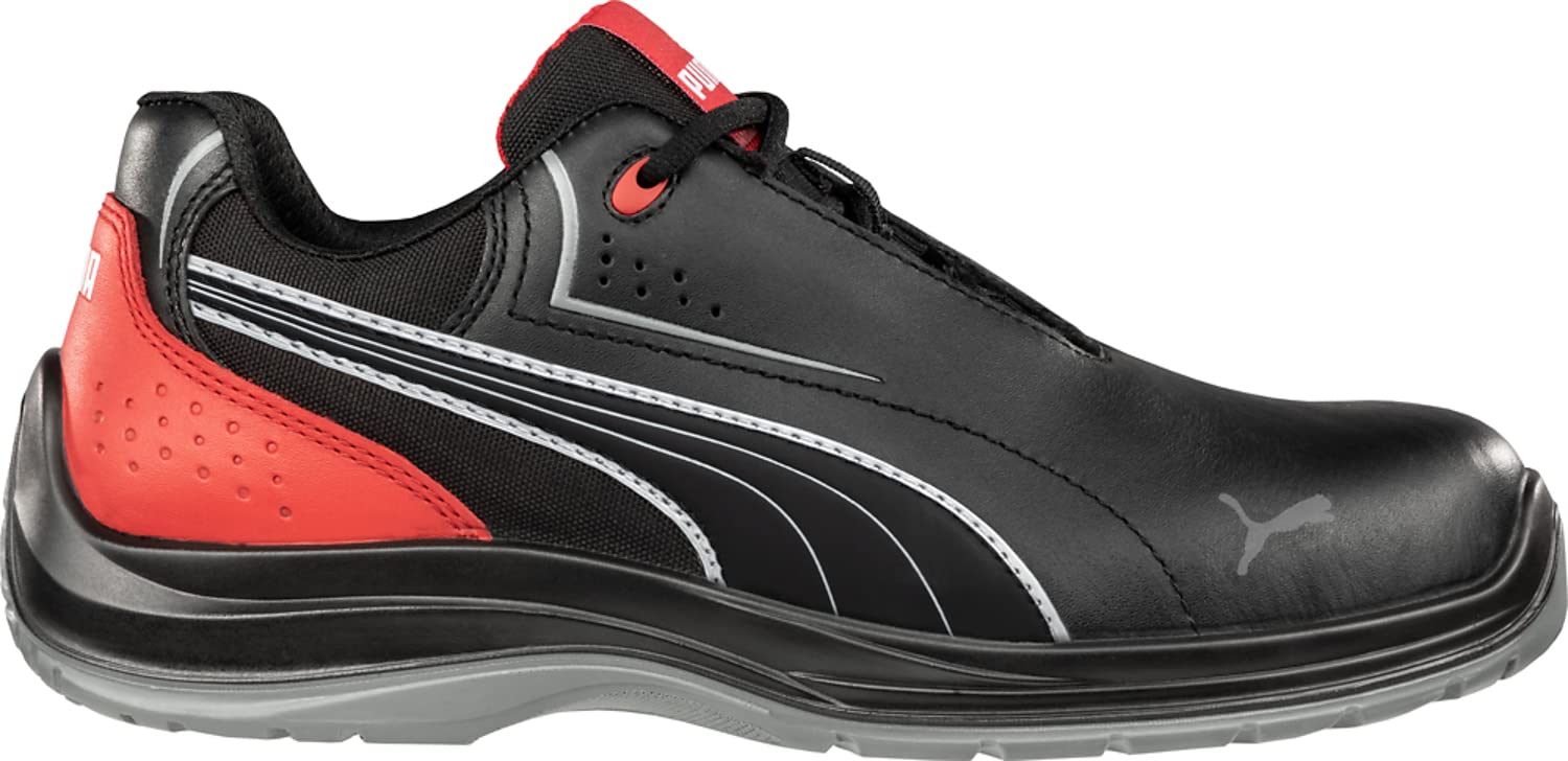Puma Men's Touring Suede Low Industrial Shoe, Black-red, 8