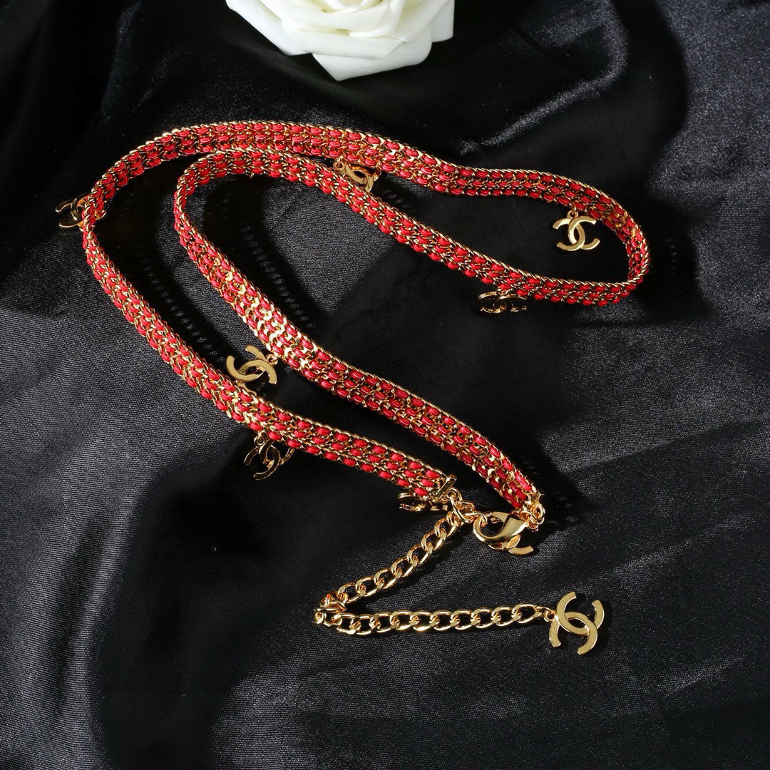 [TOP] CHANEL Waist Chain - Red